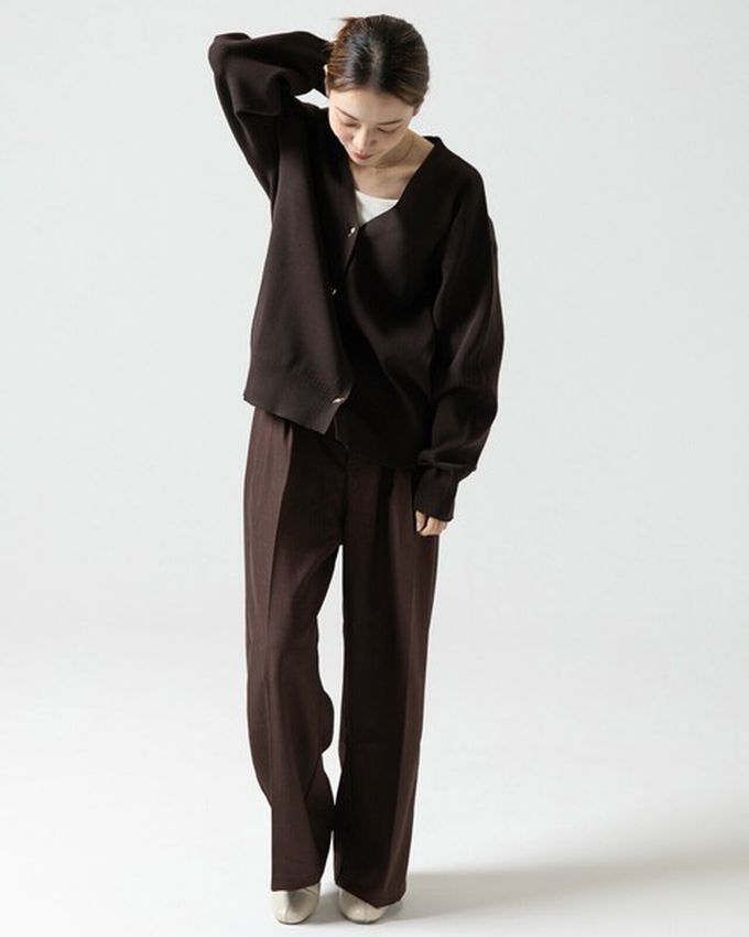 日本 gleam - 愛心金屬扣柔美羅紋開襟衫/外套-深咖啡