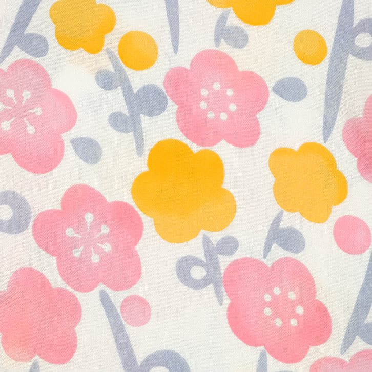 akachan honpo - 兩件式甚平-小花-米白色