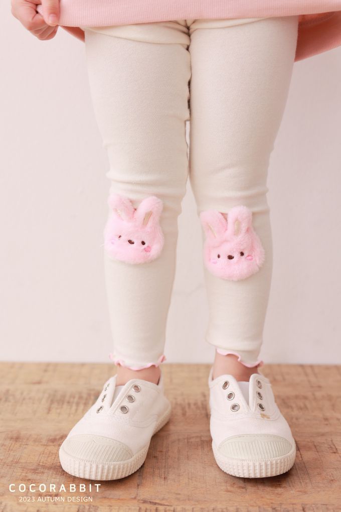 韓國 Coco rabbit - 鬆緊腰彈力內搭褲-粉兔