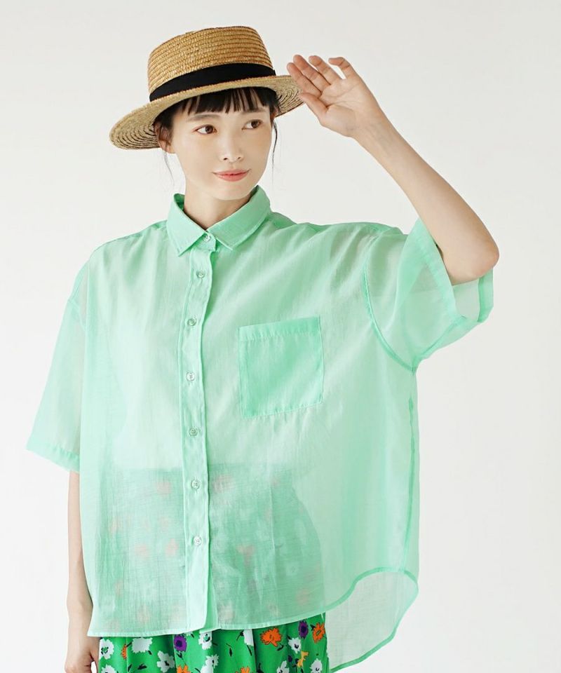 日本 zootie - 夏日時光透膚輕盈襯衫/薄外套-粉