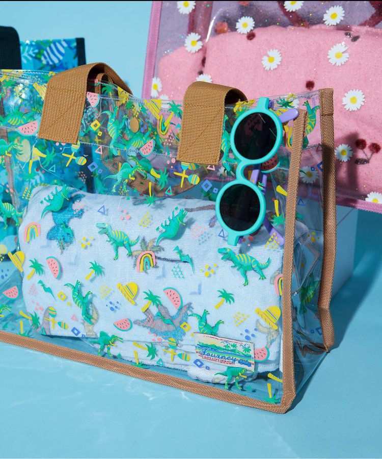 日本 BREEZE - 防水PVC手提袋/游泳包-海洋生物-水藍 (26x35x12.5cm)