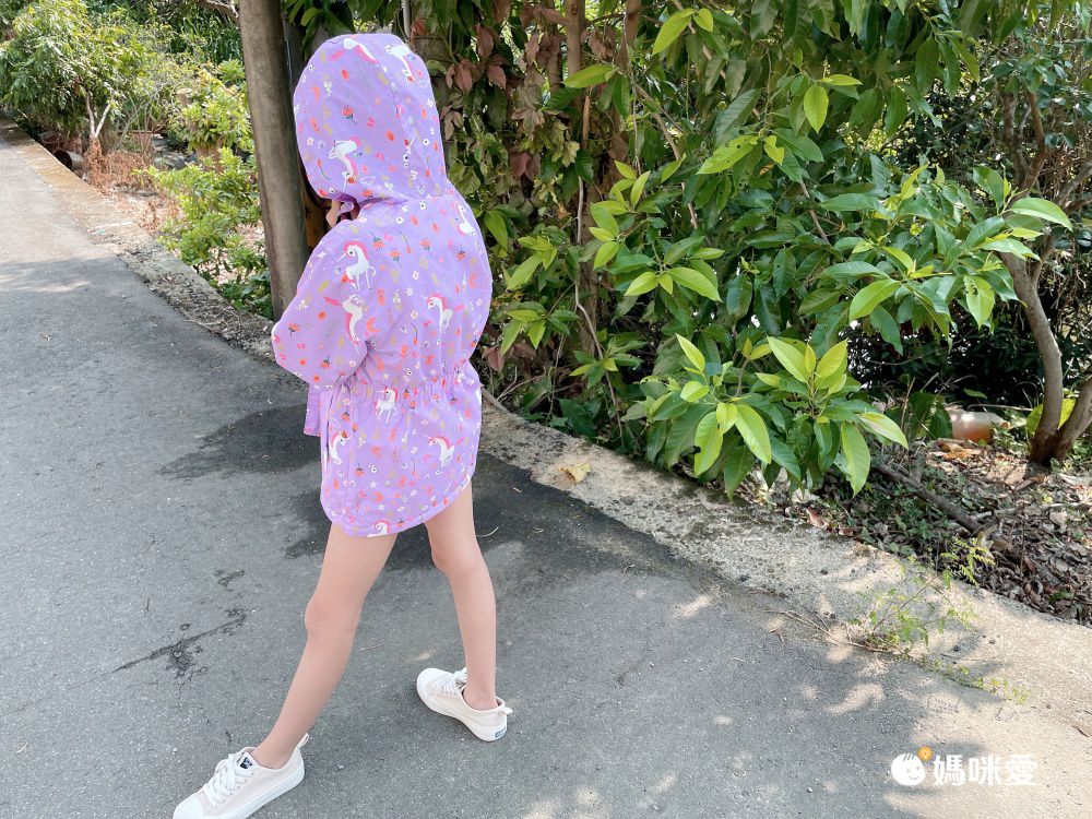 加絨款兒童防潑水衝鋒外套-獨角獸-淺紫色