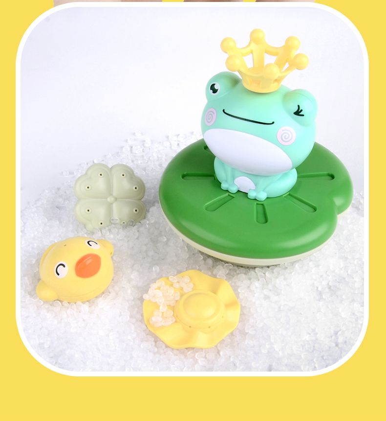 IngBaby - 七件式旋轉噴水青蛙花灑 洗澡玩具