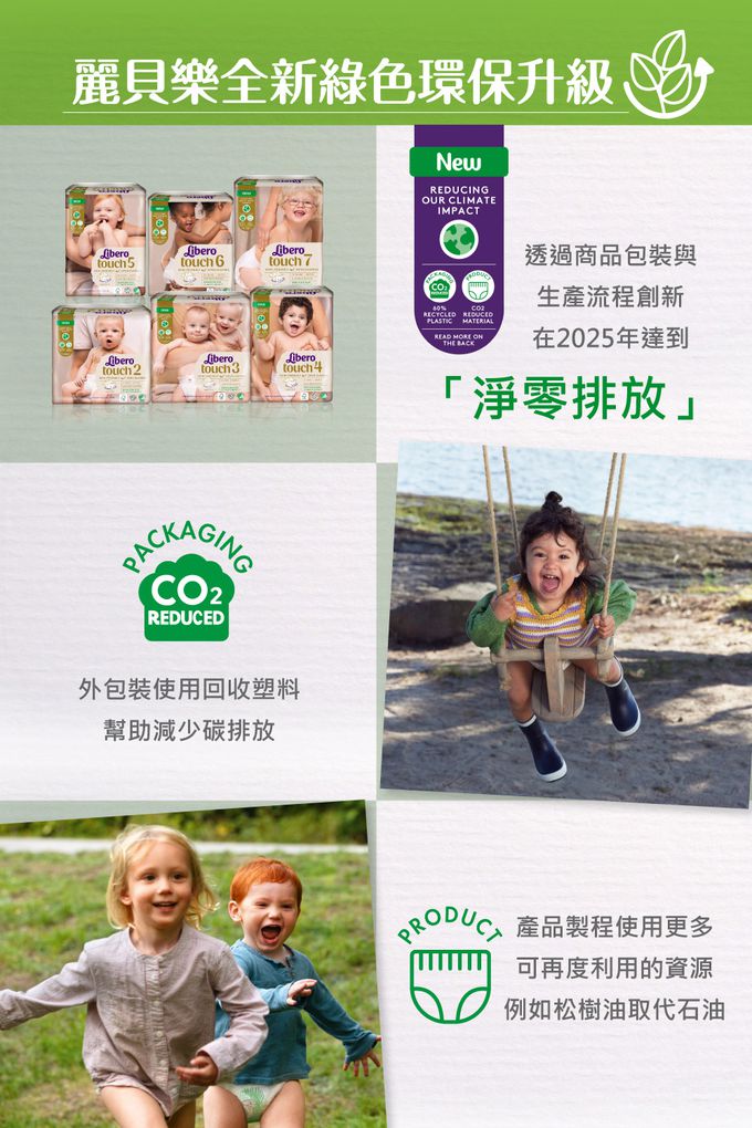 麗貝樂 Libero - 綠色環保升級/嬰兒尿布/紙尿褲touch-頂級系列 (NB/2號)-32片x6包
