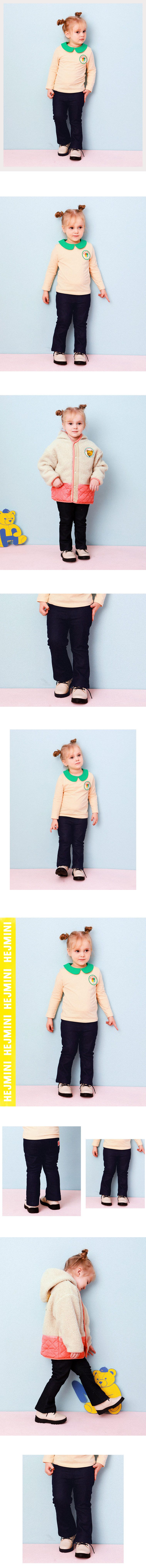 韓國 HEJMINI - 鬆緊腰彈力喇叭褲