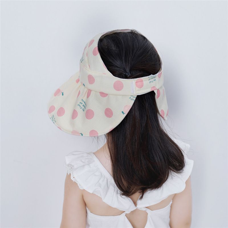 兒童薄款空頂遮陽帽-粉色點點 (49-51cm)