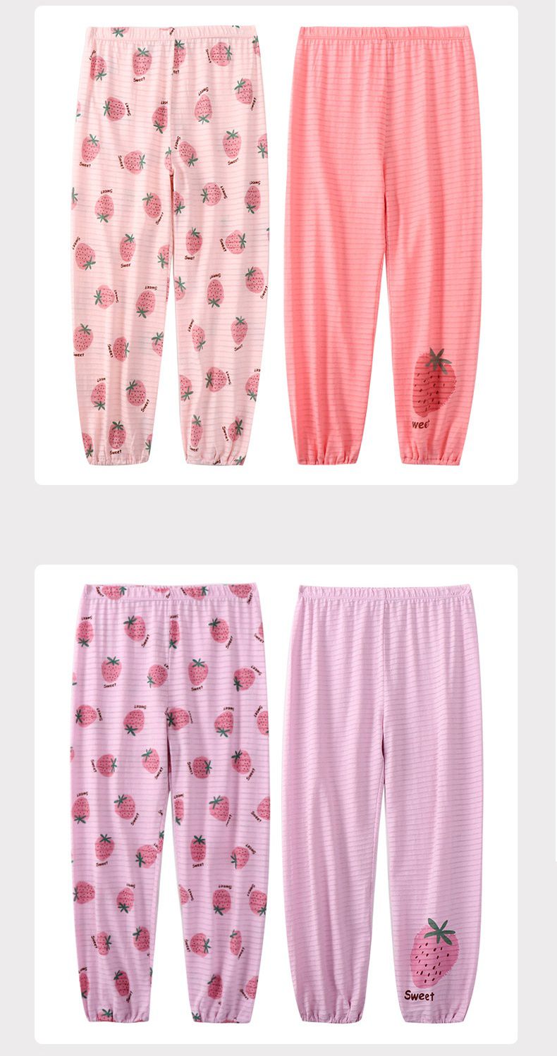 MAMDADKIDS - 竹節棉長褲兩件組-草莓組合-紫色