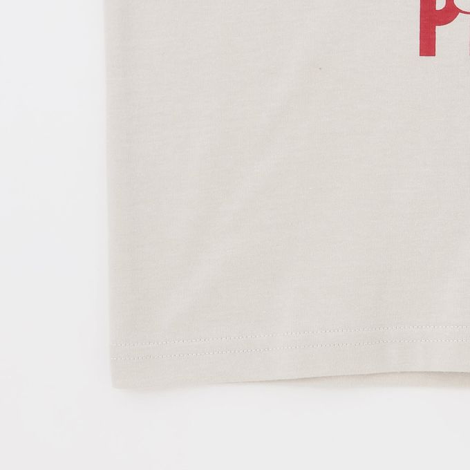 日本 b-ROOM - 防污速乾簡約印花短袖上衣-甜甜圈-咖啡