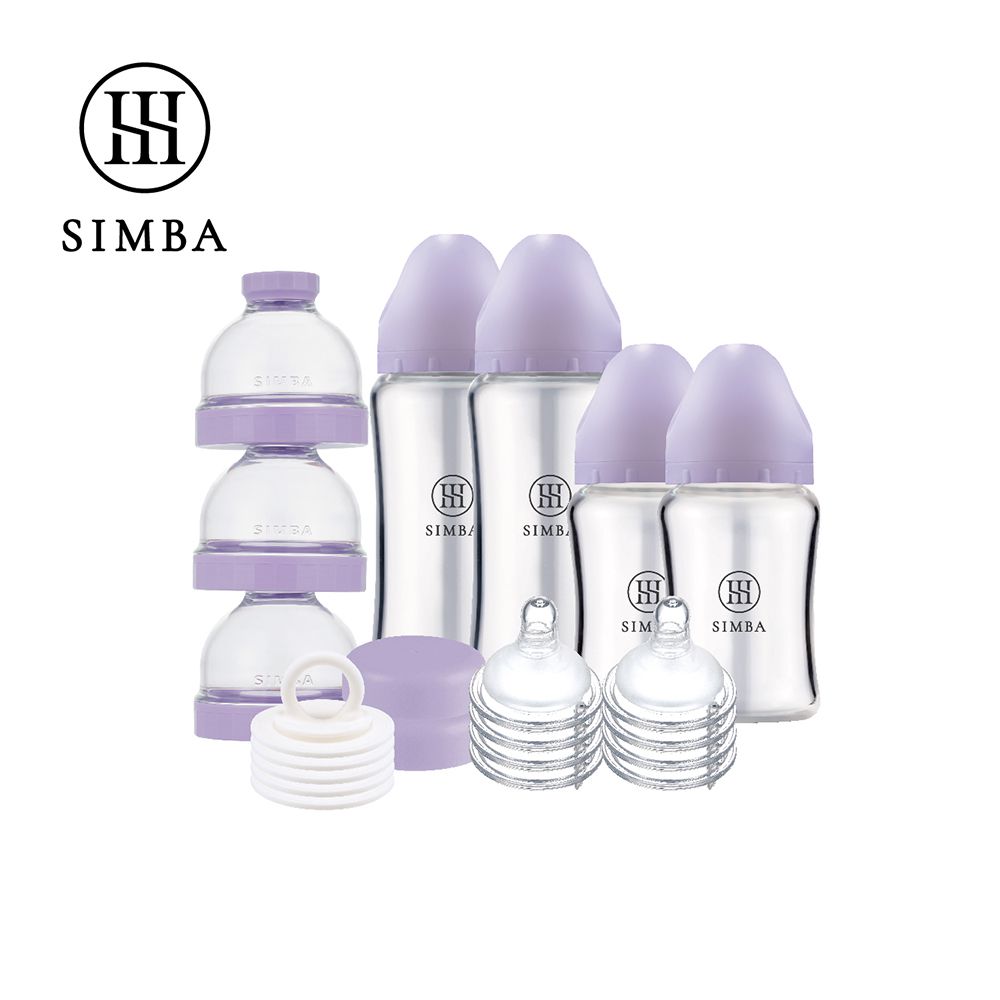 蘊蜜質金玻璃寬口奶瓶人氣口碑組-紫芙