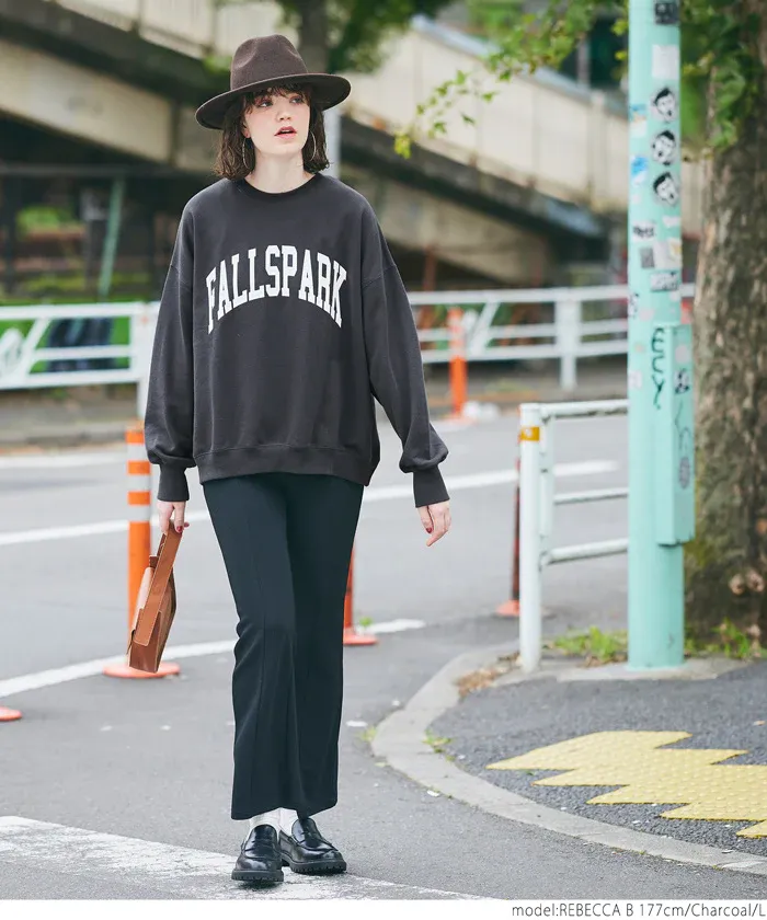 日本 COCA - 裏毛圓領百搭大學T-米杏