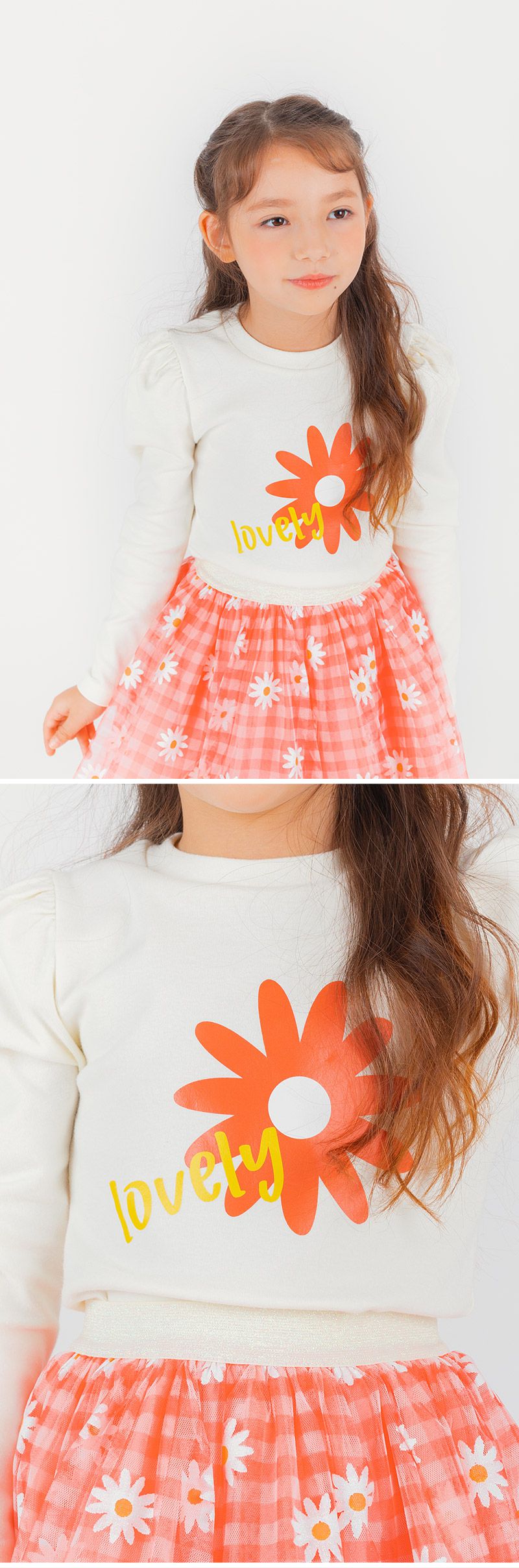 韓國 OZKIZ - 小白花格子紗短裙