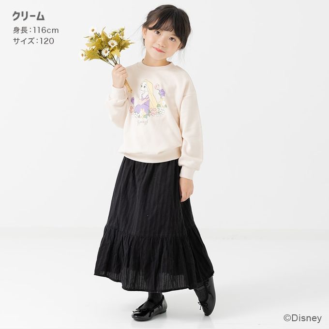 日本 Chil2 - 迪士尼限定 裏毛長袖上衣-樂佩公主-奶油米