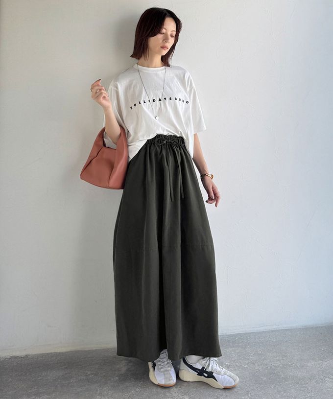 日本 Classical Elf - Java 桃皮磨毛感繭型蓬盈長裙(有口袋)-卡其