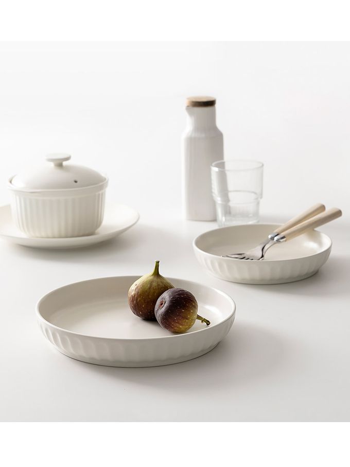 韓國 SSUEIM - Mild Matte系列溫柔時光陶瓷深盤2件組21cm (奶油黃)