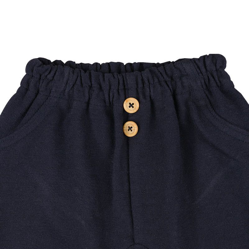 akachan honpo - 7分褲-短毛圈內裡-深藍色