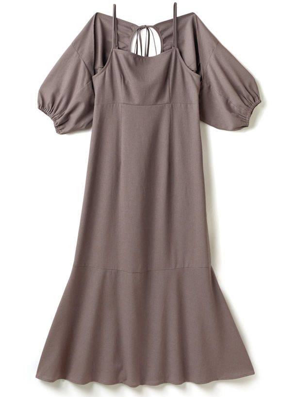 日本 GRL - 兩件式小外套魚尾修身洋裝-靜謐藍