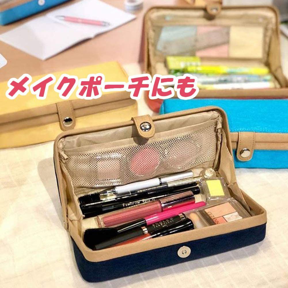 日本文具代購 - 大容量大開口鉛筆盒-深藍 (22x5x10cm)