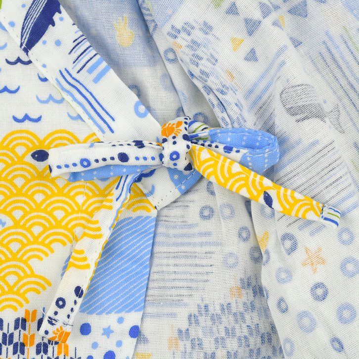 akachan honpo - 甚平包屁衣-海-米白色