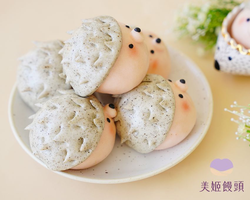 美姬饅頭 - 小刺蝟鮮乳造型芝麻包-50g