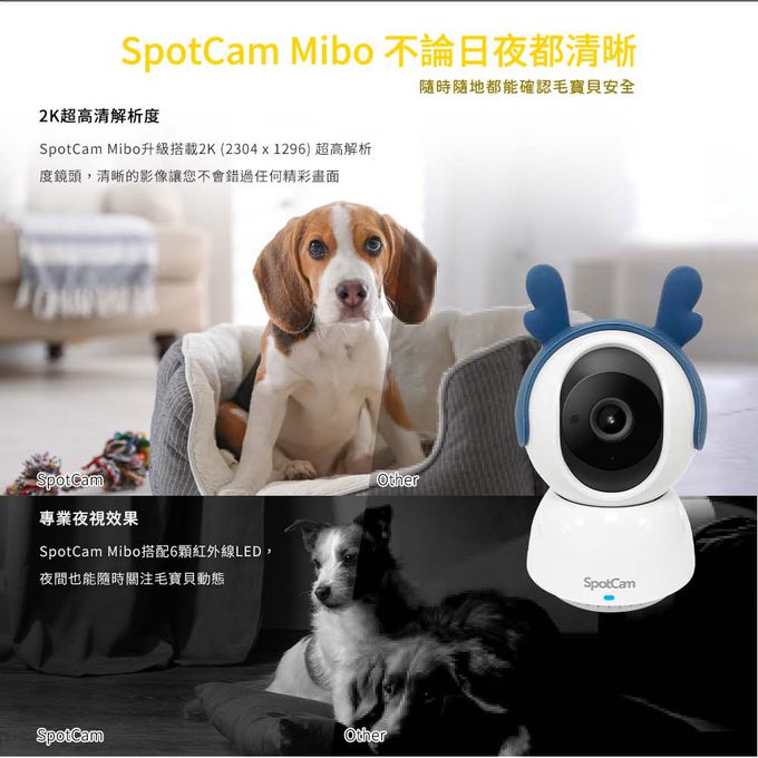 SpotCam - Mibo + 一年期AI毛孩照護組