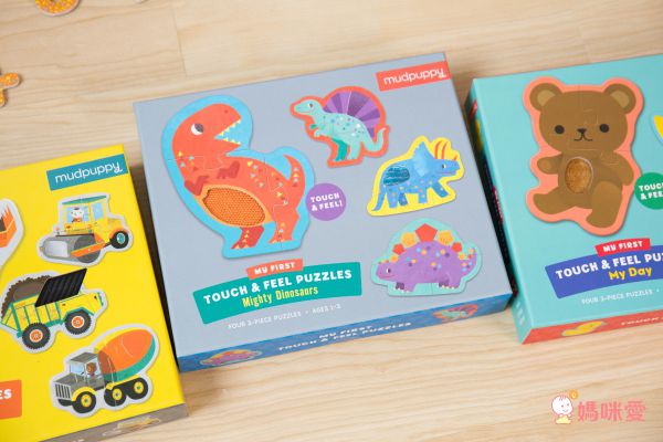 美國 mudpuppy - 觸感拼圖-威武恐龍-12片