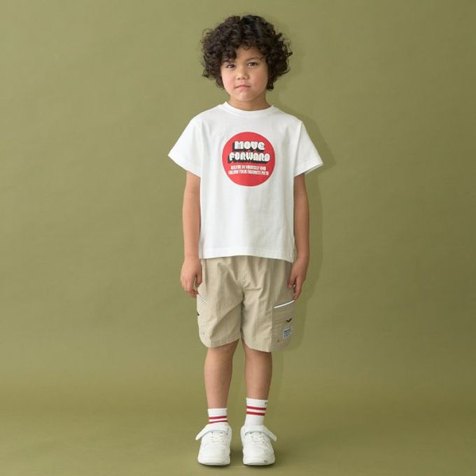 日本 b-ROOM - 簡約印花舒適天竺棉短袖上衣-街頭塗鴉-藍