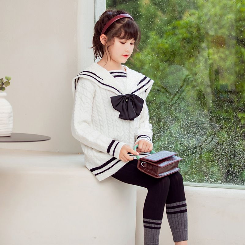 百搭秋冬針織毛衣-海軍領-深藍色