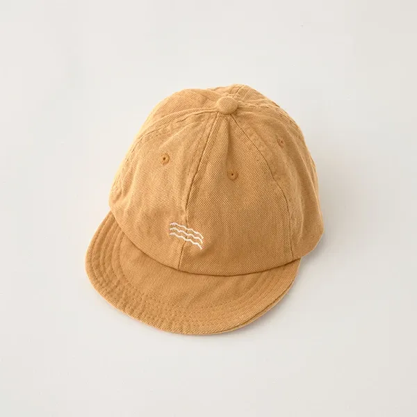 日本 b-ROOM - 低調波浪刺繡易折疊休閒遮陽帽-黑 (F)