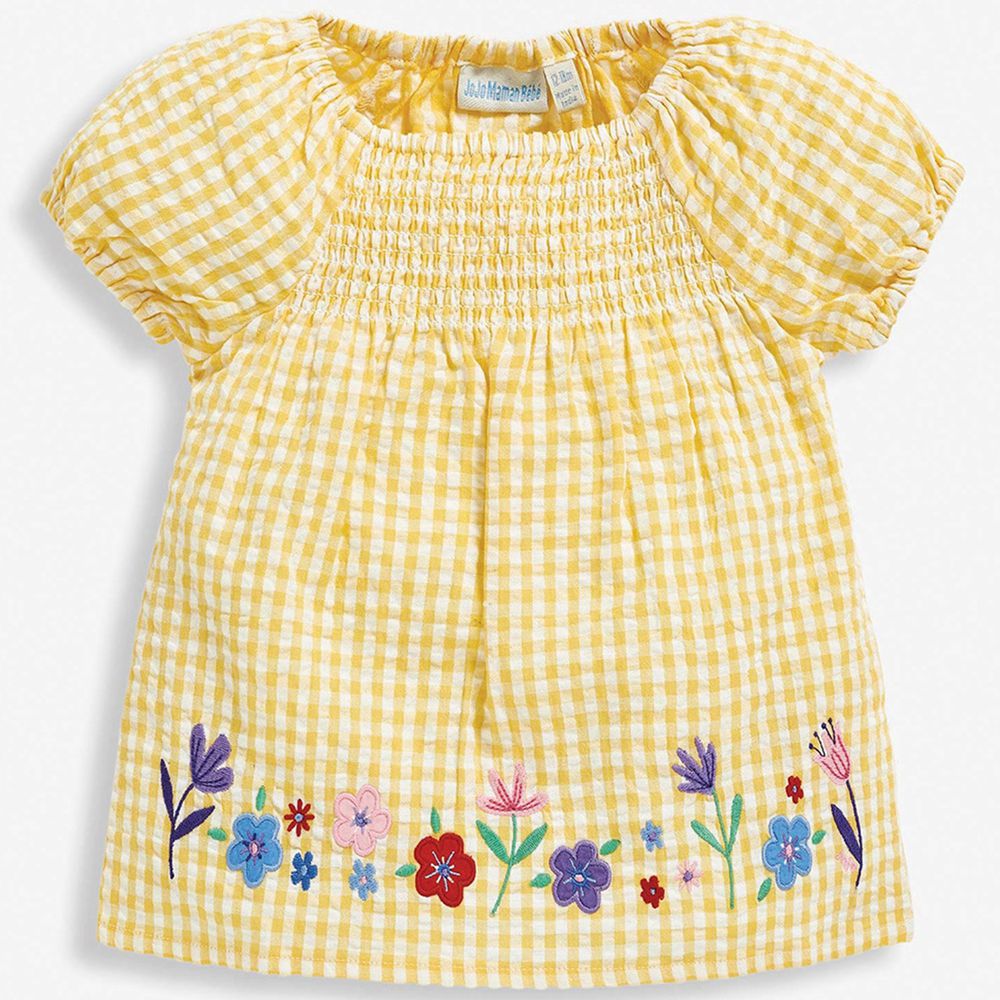 英國 JoJo Maman BeBe - 超優質嬰幼兒/兒童100% 純棉短袖上衣-甜美花園