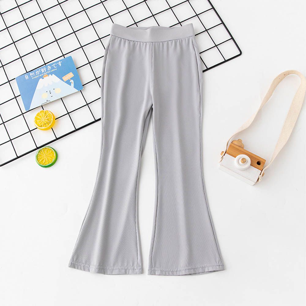 涼感透氣微喇叭褲-灰色