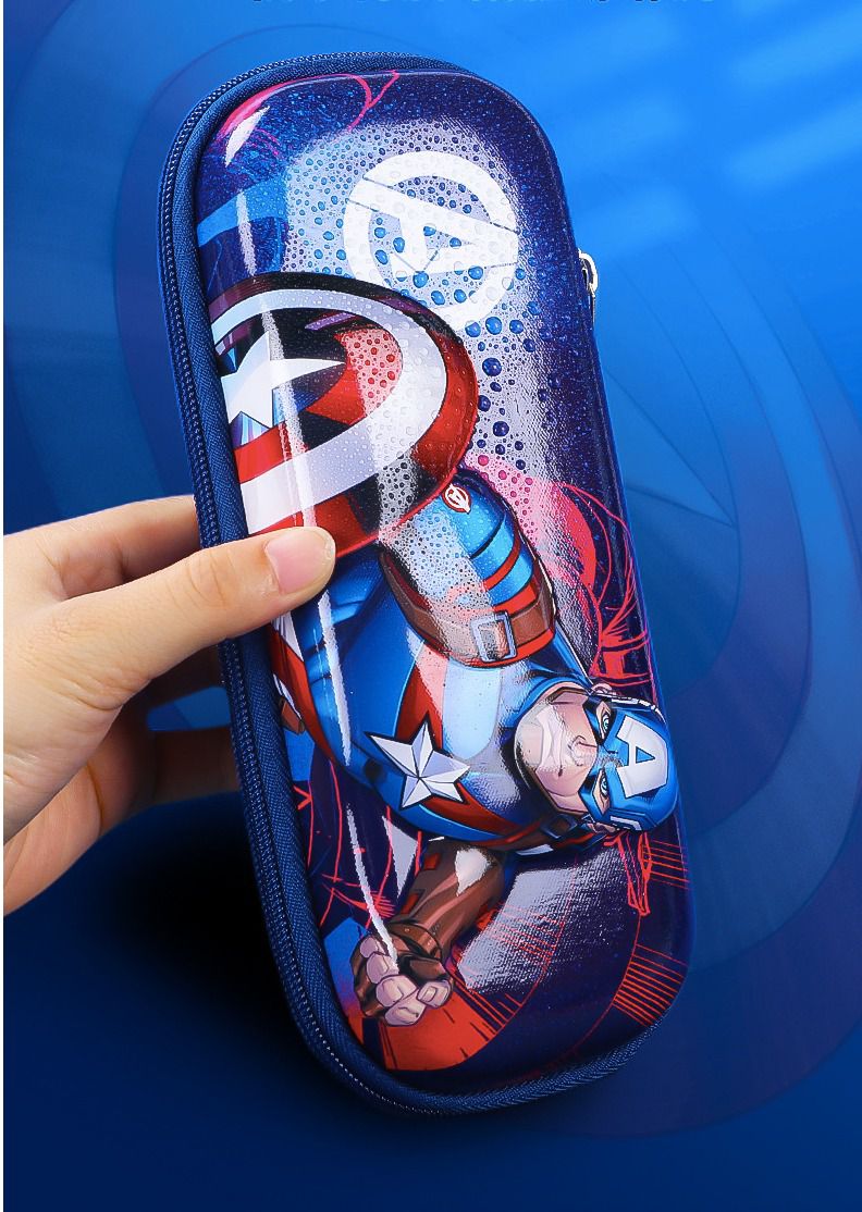 防水3D立體大容量鉛筆盒-卡通人物美國隊長 (盾牌款)