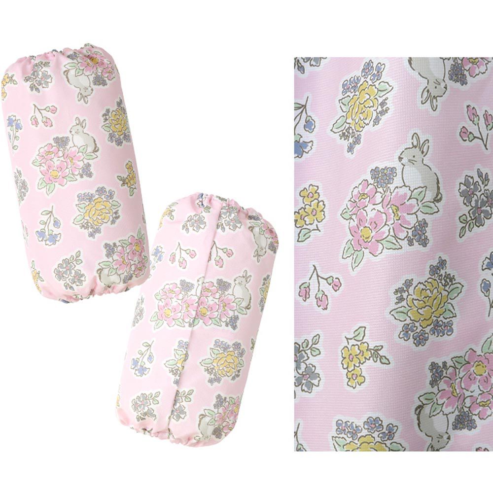 日本 ZOOLAND - 潑水加工 玩沙玩水袖套-小兔花束-粉紅