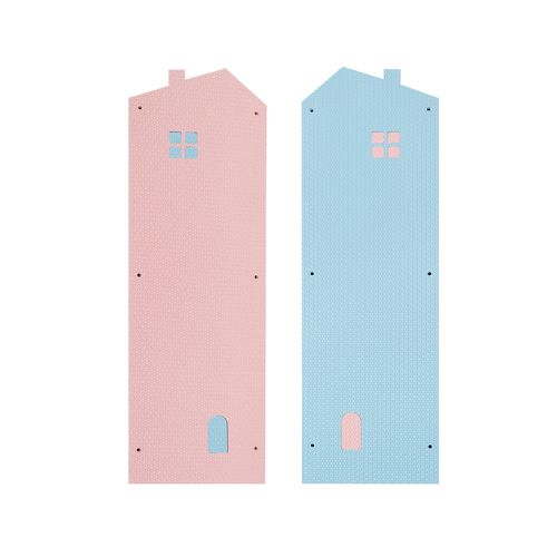 EVA無毒樓梯安全護板6片組-小屋款-淺粉&天藍 (18cm*56cm*2cm)