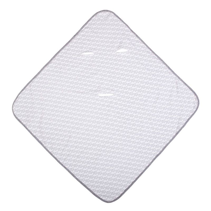 英國 JoJo Maman BeBe - 100%純棉可愛大象多功能小薄被/純棉毯-優雅灰