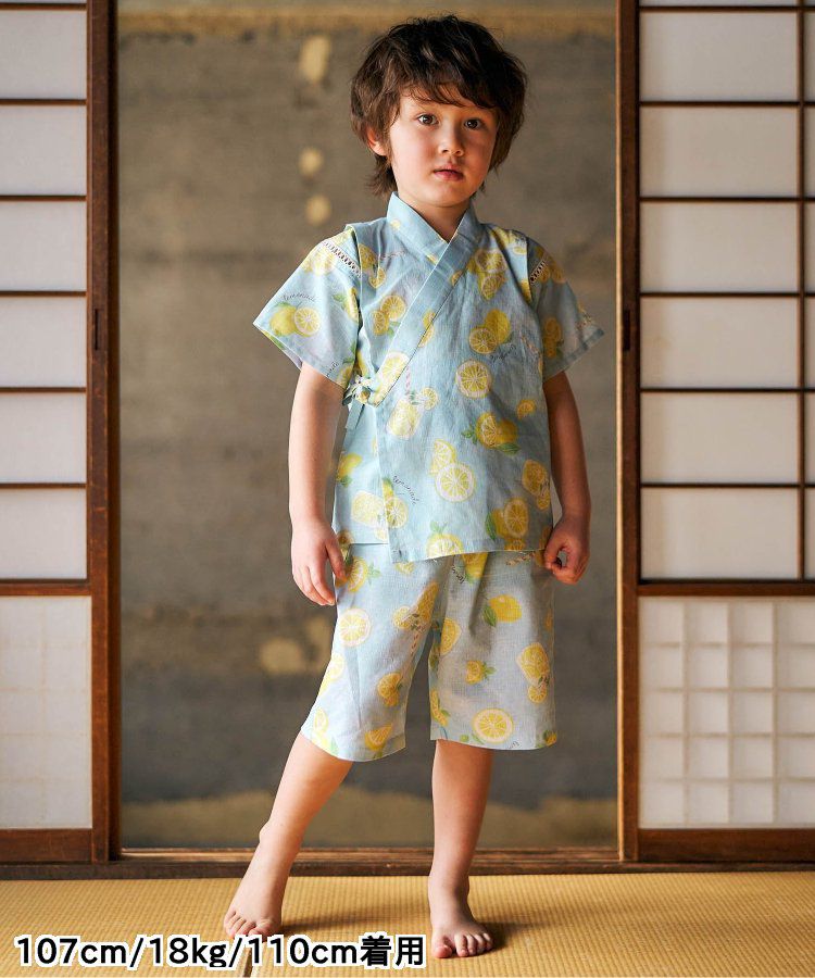 日本 apres les cours - 季節限量！清新可愛二件式甚平-彩虹西瓜-米白