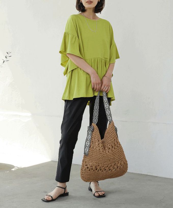 日本 Bab - 透氣嫘縈飄逸大寬袖上衣-焦糖橘