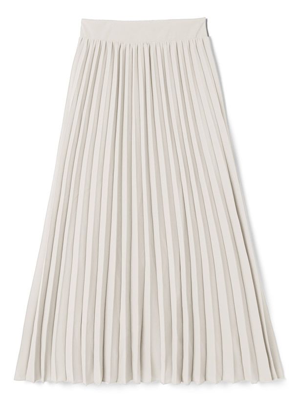 日本 GRL - 顯瘦立體壓紋百褶長裙-天使白