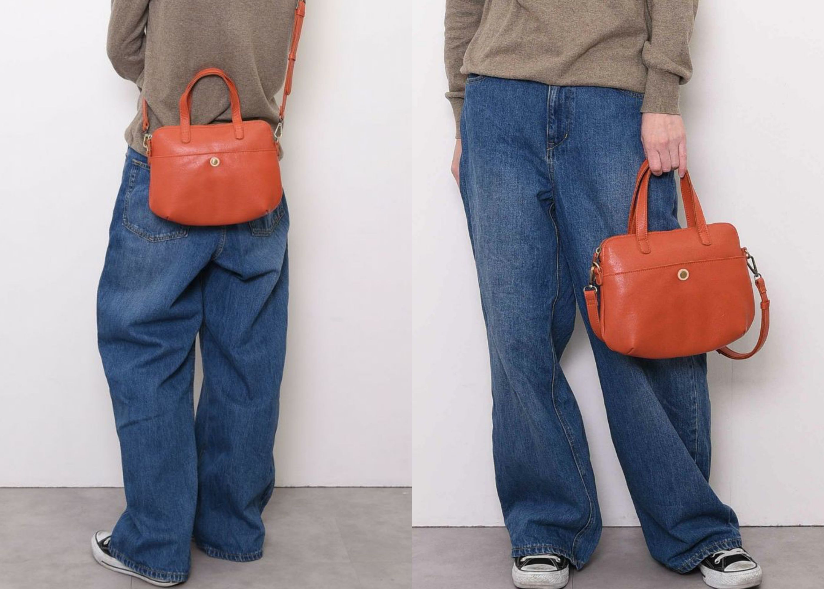 日本 COOCO - 2way真皮托特包/手提包/側背包-藍綠