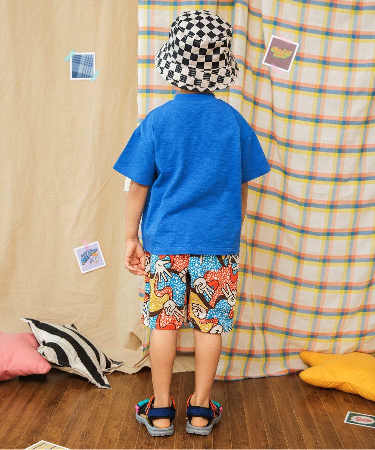 日本 BREEZE - 彩色標語短袖上衣-寶石藍