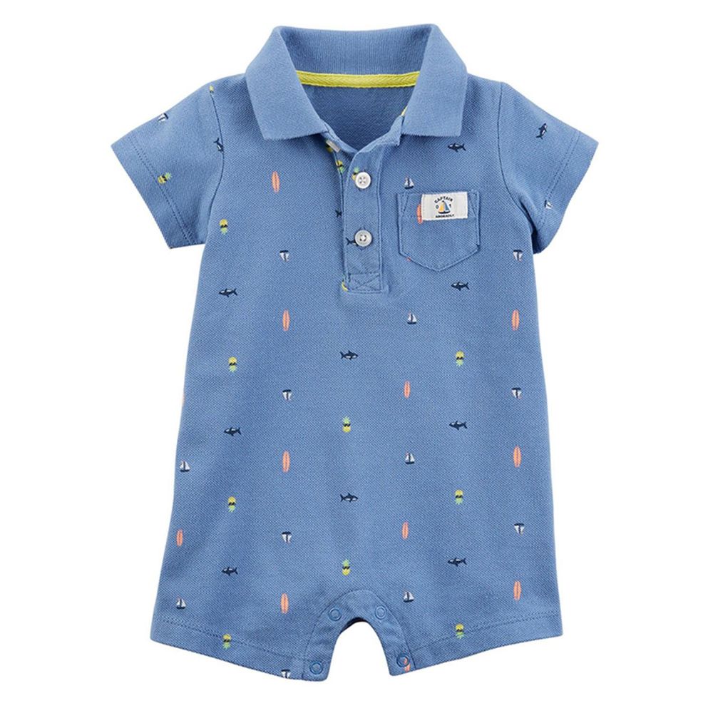 美國 Carter's - 嬰幼兒短袖連身衣-海洋奇緣