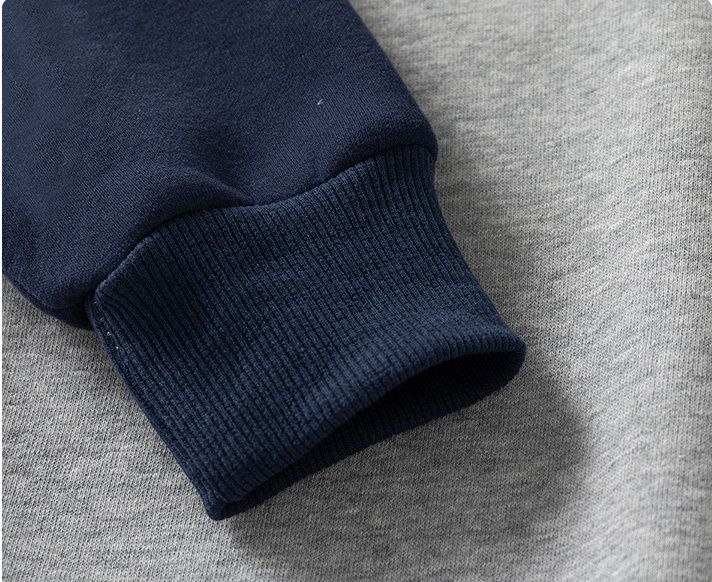 WELLKIDS - 加絨圓領長袖大學T套裝-帥氣熊熊-灰色