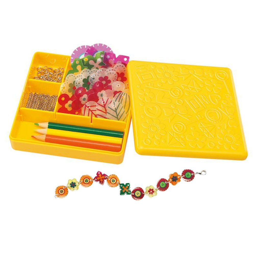 香港4M創意玩具 - 繽紛小花吊飾 Shrink Floral Beads-2條手鍊+1條項鍊