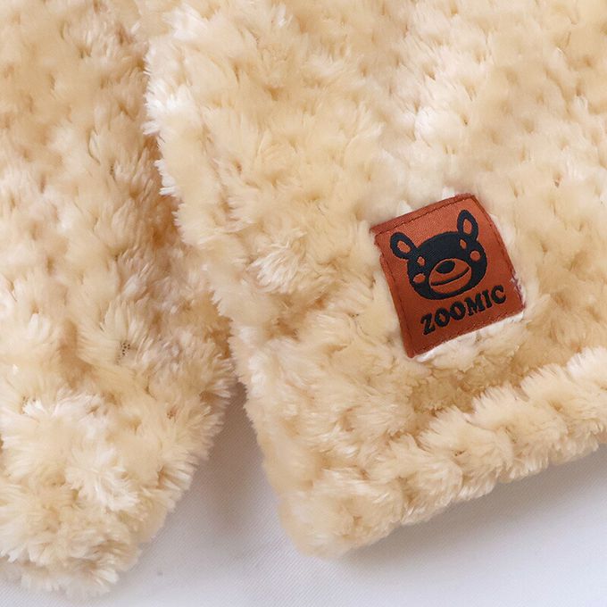 日本 ZOOLAND - 泰迪熊毛絨可愛動物臉休閒外套-貓熊-黑