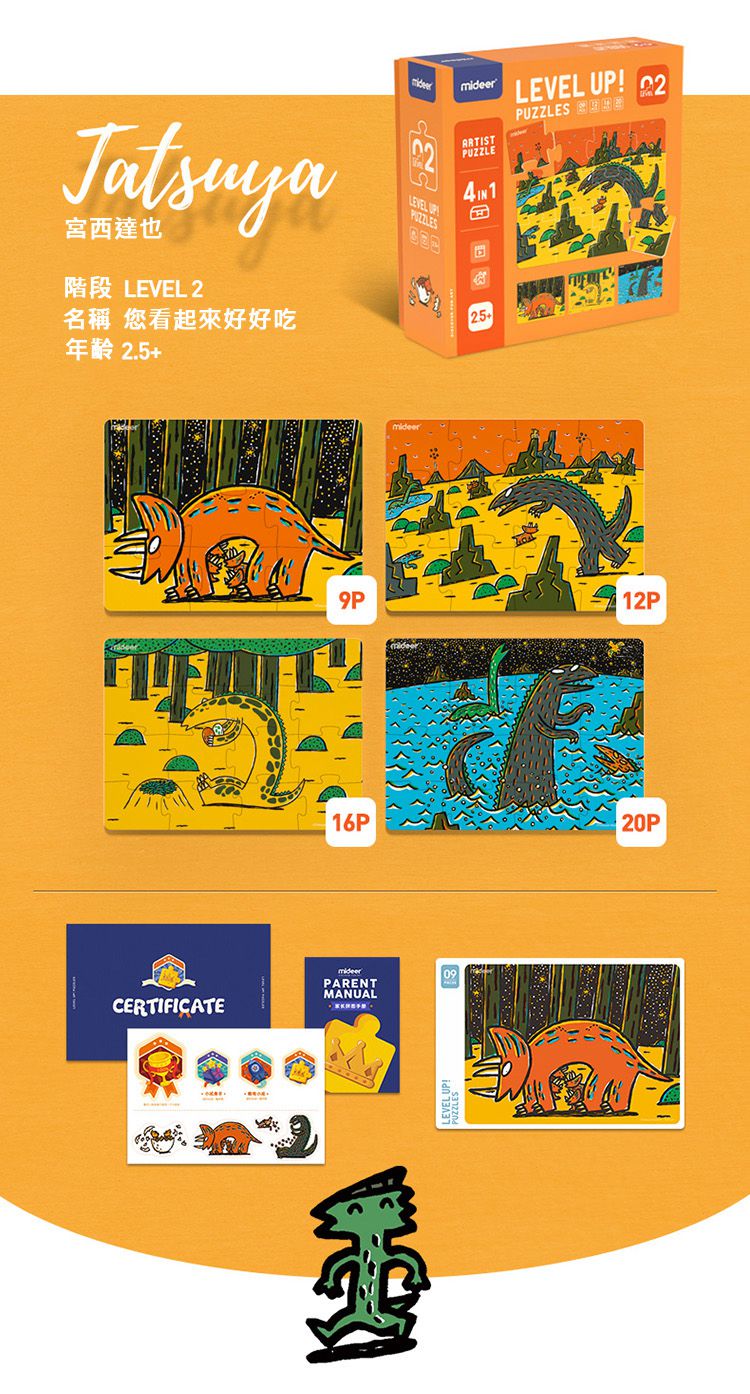 MiDeer - 進階式拼圖4 In 1-您看起來好好吃(LEVEL2)