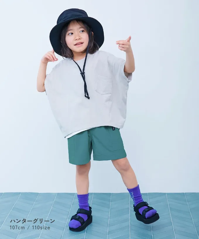 日本 devirock - [快乾防皺] 防污可烘舒適機能短褲-大口袋-翠綠