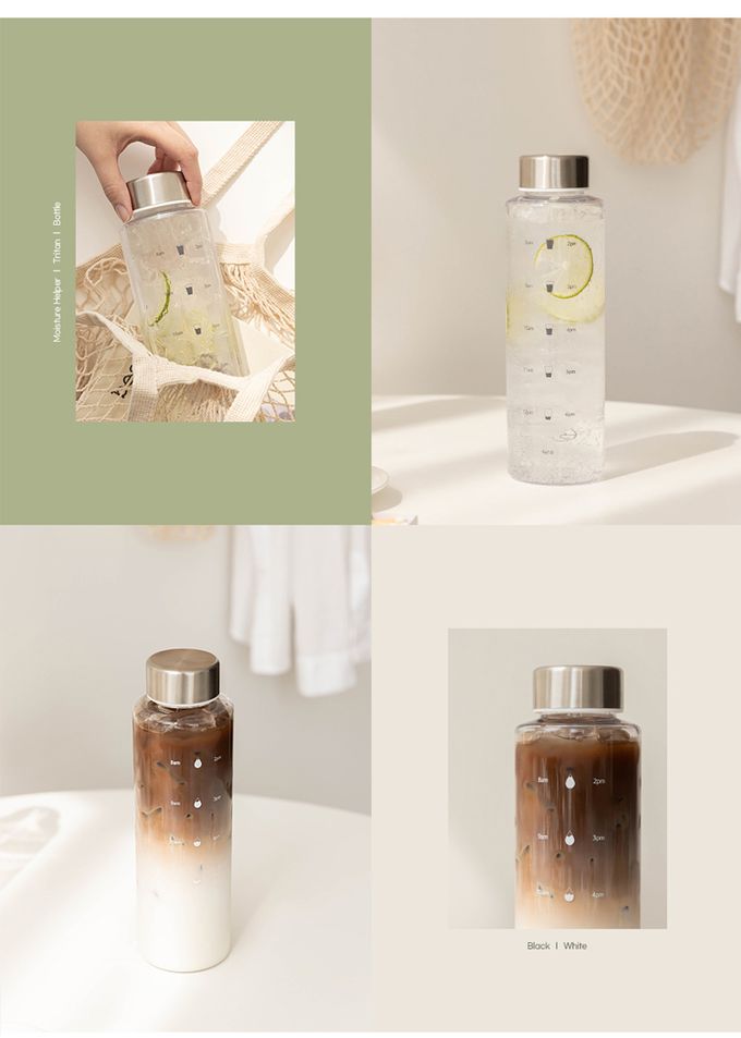 韓國 SSUEIM - Tritan極簡ins透明水瓶1L (白色)