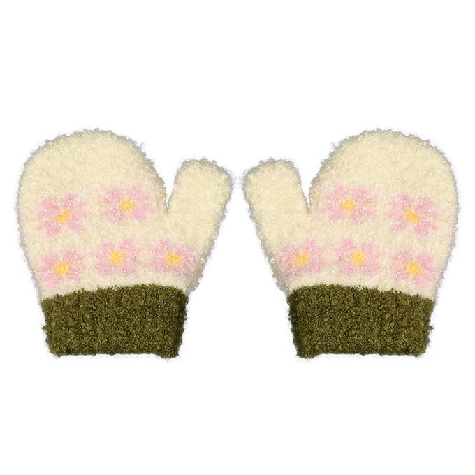 akachan honpo - 手套-小花-米白色 (100cm)