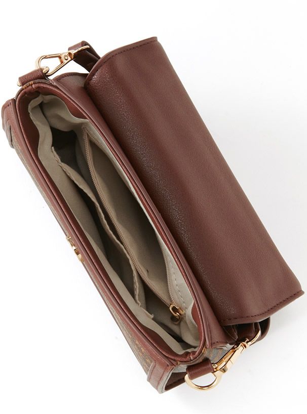 日本 GRL - 2way滿版花押字手提包/側背包-咖啡 (F)