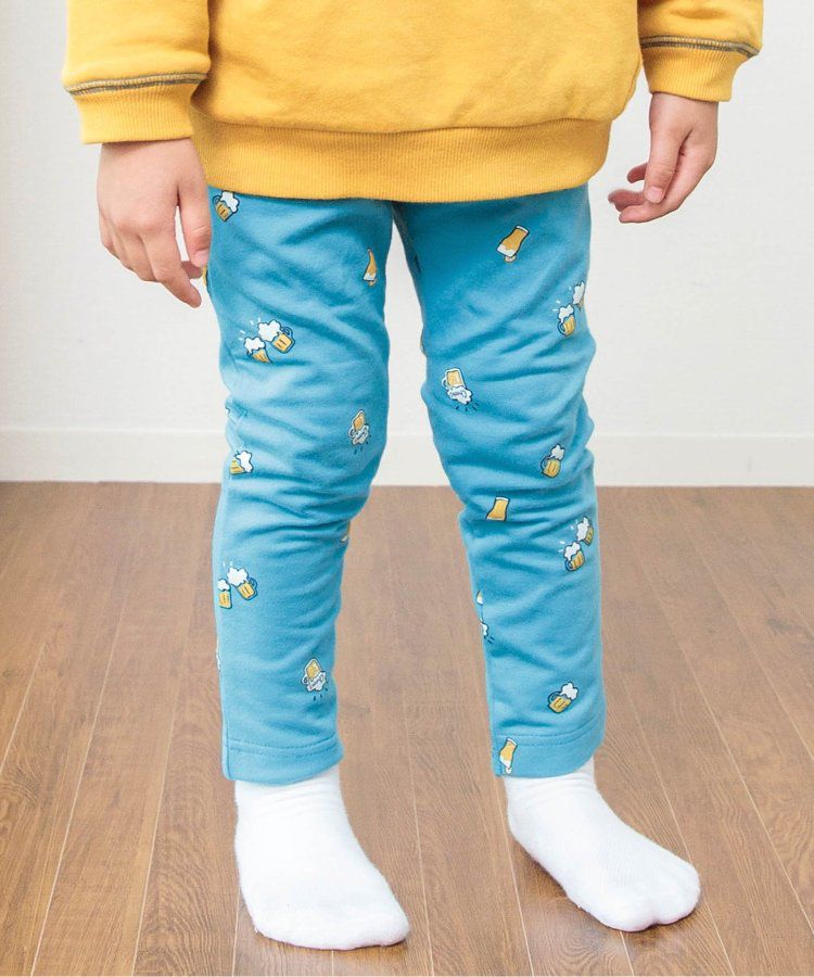 日本 BREEZE - 休閒百搭鬆緊長褲(9分丈)-碎花-淺鵝黃