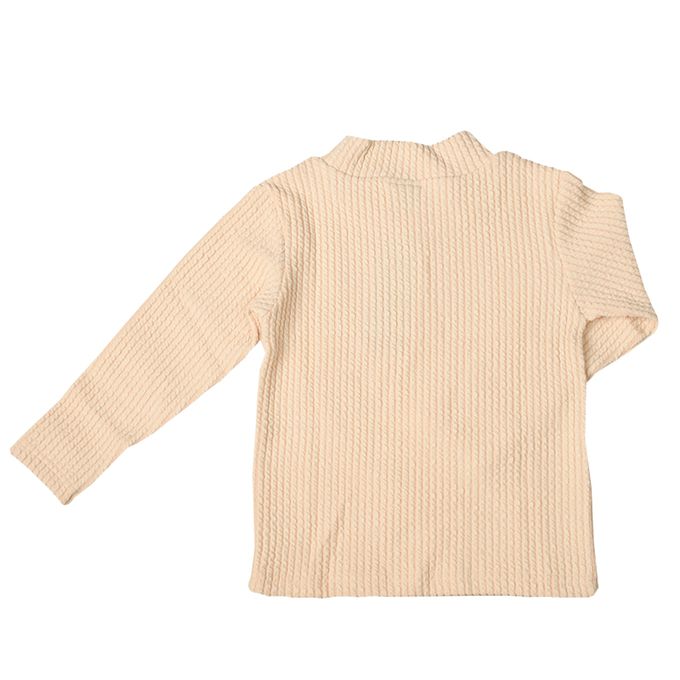 akachan honpo - 麻花針織上衣-淺卡其色